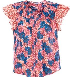 M.A.B.E. Regina Flutter Sleeve Blouse sz XS